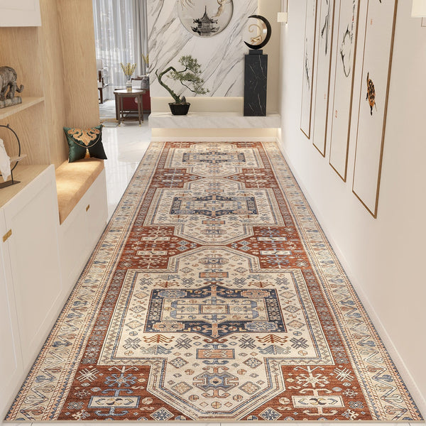 Bedside Runner Rugs, Washable Entryway Runner Rug Ideas, Non Slip Entrance Runner Rugs, Traditional Morocco Long Narrow Runner Rugs, Extra Long Hallway Runners-artworkcanvas