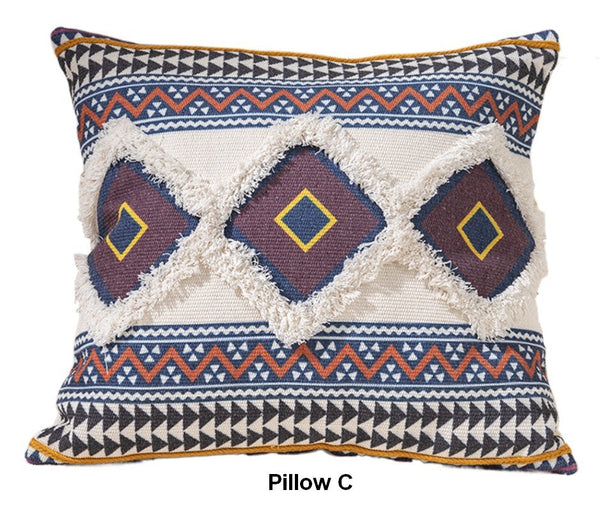 Bohemian Decorative Sofa Pillows for Bedroom, Decorative Square Pillow Covers, Geometric Pattern Decorative Pillow for Couch-artworkcanvas