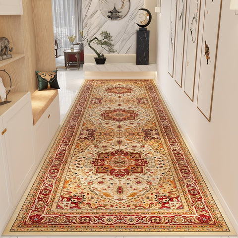 Traditional Colorful Persian Runner Rugs for Bedside, Extra Long Narrow Hallway Runners, Non Slip Entrance Runner Rugs, Washable Entryway Runner Rug Ideas, Kitchen Runner Rugs-artworkcanvas