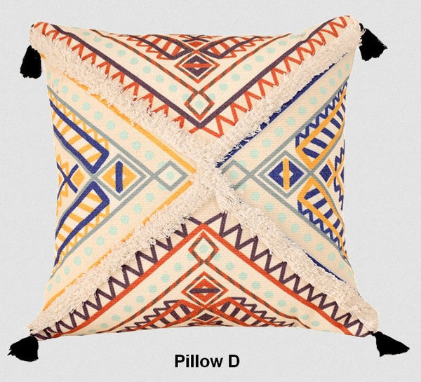 Oriental Decorative Throw Pillows for Living Room, Square Pillows for Couch, Geometric Modern Pillow Covers, Bohemian Decorative Sofa Pillows-artworkcanvas