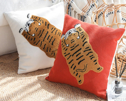 Lovely Tiger Decorative Pillows for Children's Room, Contemporary Modern Sofa Pillow Covers, Square Modern Throw Pillows for Couch, Decorative Pillows for Bedroom-artworkcanvas