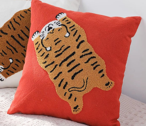 Lovely Tiger Decorative Pillows for Children's Room, Contemporary Modern Sofa Pillow Covers, Square Modern Throw Pillows for Couch, Decorative Pillows for Bedroom-artworkcanvas