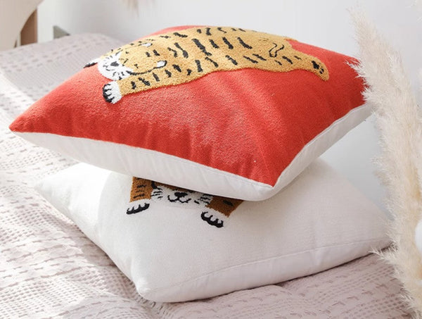 Lovely Tiger Decorative Pillows for Children's Room, Contemporary Modern Sofa Pillow Covers, Square Modern Throw Pillows for Couch, Decorative Pillows for Bedroom-artworkcanvas