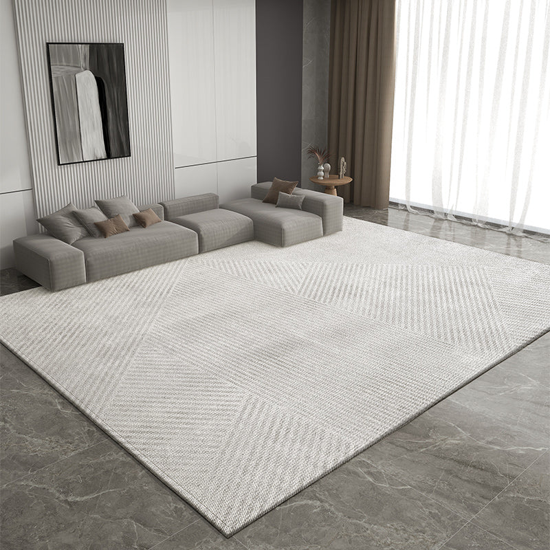 Geometric Modern Rug Placement Ideas for Dining Room, Gray Contemporary Modern Rugs for Living Room, Extra Large Modern Rugs for Bedroom-artworkcanvas