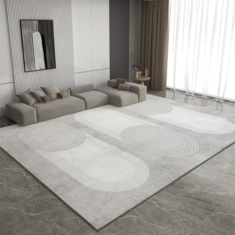 Dining Room Geometric Modern Rugs, Gray Contemporary Modern Rugs for Office, Bedroom Modern Rugs, Extra Large Modern Rugs for Living Room-artworkcanvas