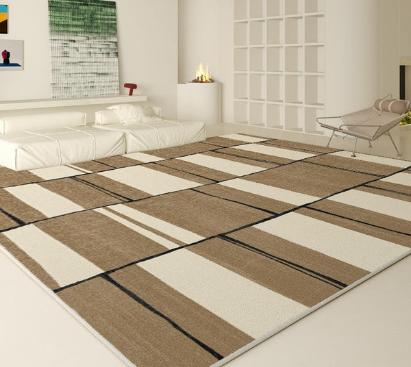 Large Soft Rugs for Bedroom, Abstract Contemporary Modern Rugs for Living Room, Geometric Modern Rug Placement Ideas for Dining Room-artworkcanvas