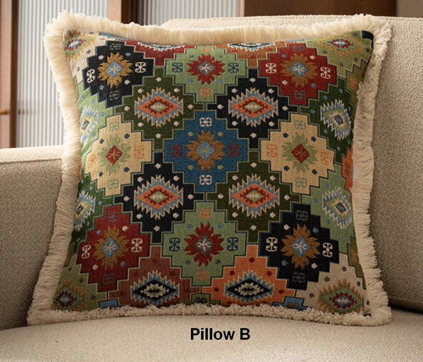 Bohemian Decorative Sofa Pillows for Living Room, Flower Decorative Pillows for Bedroom, Extra Large Modern Geometric Pillows-artworkcanvas