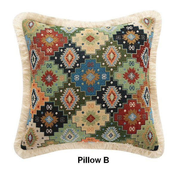 Bohemian Decorative Sofa Pillows for Living Room, Flower Decorative Pillows for Bedroom, Extra Large Modern Geometric Pillows-artworkcanvas