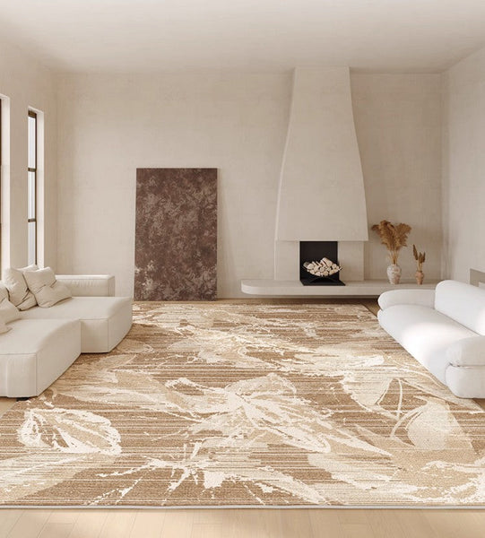 Living Room Flower Pattern Modern Rugs, French Style Modern Rugs for Interior Design, Bedroom Modern Soft Rugs, Contemporary Modern Rugs under Dining Room Table-artworkcanvas