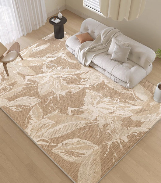 Living Room Flower Pattern Modern Rugs, French Style Modern Rugs for Interior Design, Bedroom Modern Soft Rugs, Contemporary Modern Rugs under Dining Room Table-artworkcanvas