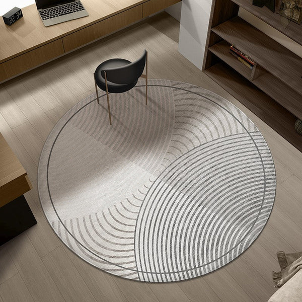 Circular Area Rugs for Bedroom, Modern Rugs for Dining Room, Abstract Contemporary Round Rugs under Chairs, Geometric Modern Rugs for Living Room-artworkcanvas