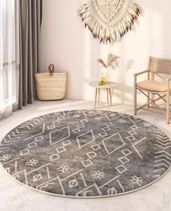 Geometric Modern Rugs for Bedroom, Circular Modern Rugs under Sofa, Modern Round Rugs under Coffee Table, Abstract Contemporary Round Rugs-artworkcanvas