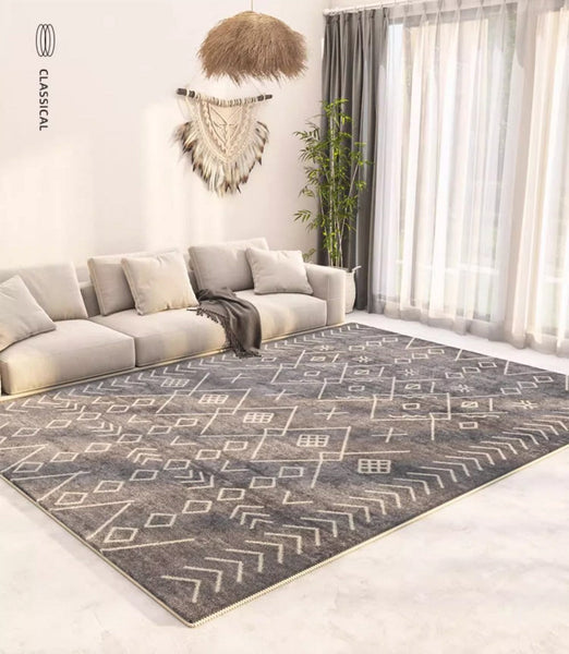 Morocco Contemporary Rug Ideas for Living Room, Hallway Modern Runner Rugs, Modern Runner Rugs Next to Bed, Large Modern Rugs for Dining Room-artworkcanvas