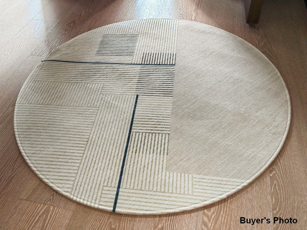 Abstract Contemporary Round Rugs under Chairs, Circular Area Rugs for Bedroom, Modern Rugs for Dining Room, Geometric Modern Rugs for Living Room-artworkcanvas