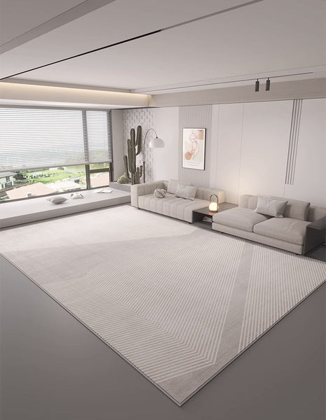 Large Contemporary Floor Carpets, Living Room Modern Area Rugs, Grey Geometric Modern Rugs in Bedroom, Dining Room Modern Rugs-artworkcanvas