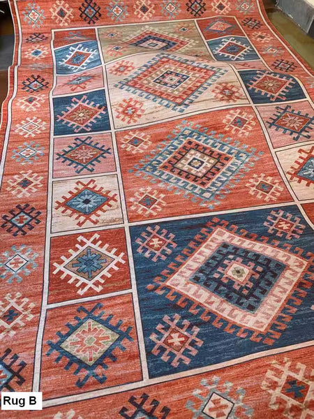 Vintage Area Rugs for Dining Room, Morocco Area Rugs for Living Room, Traditional Persain Rugs for Bedroom, Traditional Colorful Persian Rugs-artworkcanvas