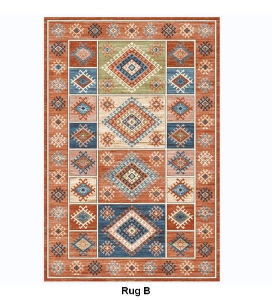 Vintage Area Rugs for Dining Room, Morocco Area Rugs for Living Room, Traditional Persain Rugs for Bedroom, Traditional Colorful Persian Rugs-artworkcanvas