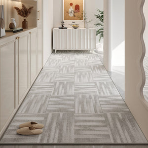 Modern Extra Long Hallway Runners, Washable Entrance Hallway Runners, Gray Long Hallway Runners, Long Narrow Runner Rugs, Entryway Runner Rug Ideas, Stain-resistant Non Slip Kitchen Runner Rugs-artworkcanvas