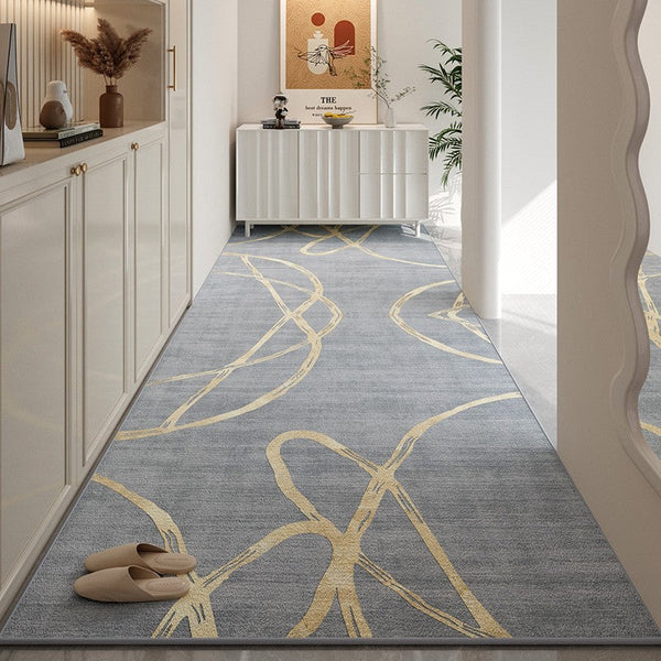 Gray Modern Long Hallway Runners, Extra Long Narrow Runner Rugs Non Slip, Entrance Hallway Runners, Long Hallway Runners, Entryway Runner Rug Ideas, Kitchen Runner Rugs-artworkcanvas