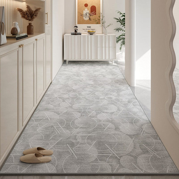 Extra Long Hallway Runners, Gray Long Narrow Runner Rugs, Contepmorary Modern Long Hallway Runners, Stain-resistant Non Slip Entrance Hallway Runners, Washable Entryway Runner Rug Ideas-artworkcanvas