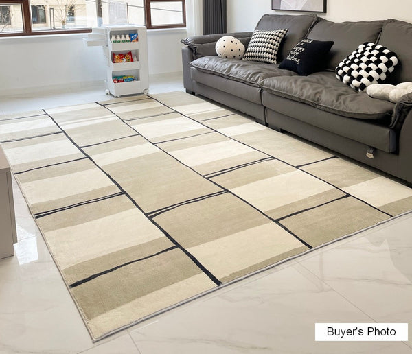 Bedroom Modern Floor Rugs, Modern Area Rug for Living Room, Contemporary Soft Rugs under Sofa, Large Area Rugs for Office-artworkcanvas