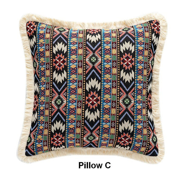 Bohemian Decorative Sofa Pillows for Living Room, Oriental Throw Pillow for Couch, Modern Geometric Decorative Throw Pillows for Bedroom-artworkcanvas