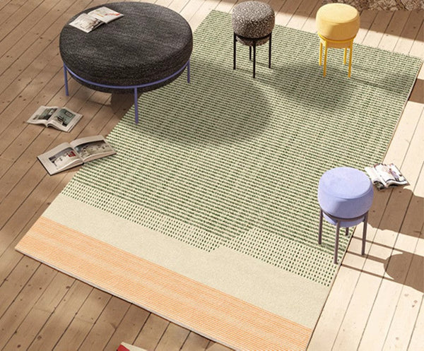 Contemporary Abstract Rugs for Dining Room, Living Room Modern Rug Ideas, Bedroom Floor Rugs, Green Abstract Rugs for Living Room-artworkcanvas