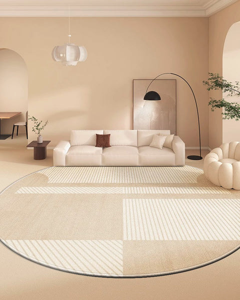 Contemporary Round Rugs, Bedroom Modern Round Rugs, Circular Modern Rugs under Dining Room Table, Geometric Modern Rug Ideas for Living Room-artworkcanvas