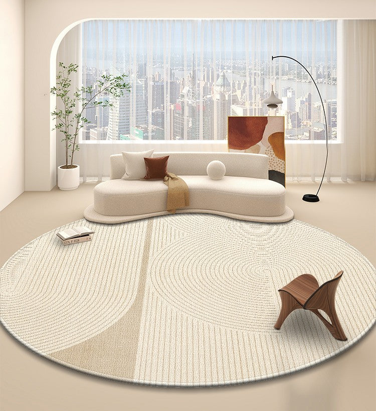 Simple Contemporary Round Rugs, Circular Modern Rugs under Dining Room Table, Bedroom Modern Round Rugs, Geometric Modern Rug Ideas for Living Room-artworkcanvas