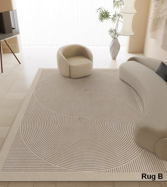 Modern Living Room Area Rugs, Soft Modern Rugs under Coffee Table, Bedroom Modern Rugs, Modern Rugs for Dining Room Table, Geometric Floor Carpets-artworkcanvas