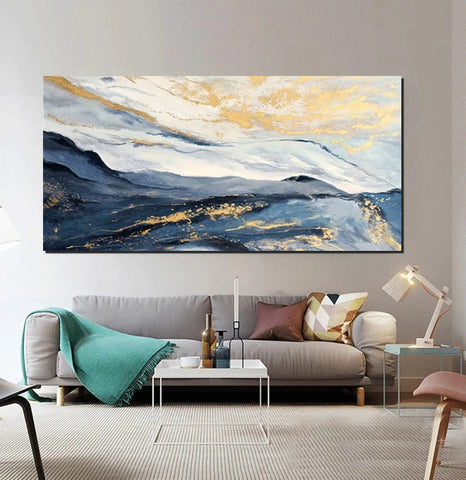 Acrylic Abstract Painting Behind Couch, Buy Paintings Online, Large Painting on Canvas, Living Room Wall Art Paintings, Simple Acrylic Painting Ideas-artworkcanvas