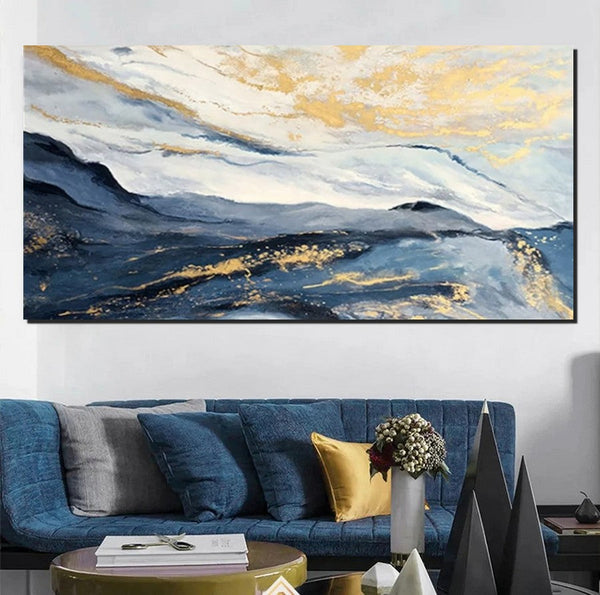 Acrylic Abstract Painting Behind Couch, Buy Paintings Online, Large Painting on Canvas, Living Room Wall Art Paintings, Simple Acrylic Painting Ideas-artworkcanvas