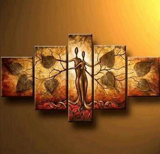 Ready to Hang, Abstract Wall Art, Canvas Painting, Abstract Painting, Large Paintings for Living Room, Tree of life Painting, 5 Piece Art Painting-artworkcanvas