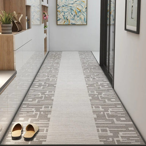 Entryway Runner Rug Ideas, Light Grey Modern Long Hallway Runners, Stain-resistant Non Slip Kitchen Runner Rugs, Long Hallway Runners, Extra Long Narrow Runner Rugs, Washable Entrance Hallway Runners-artworkcanvas