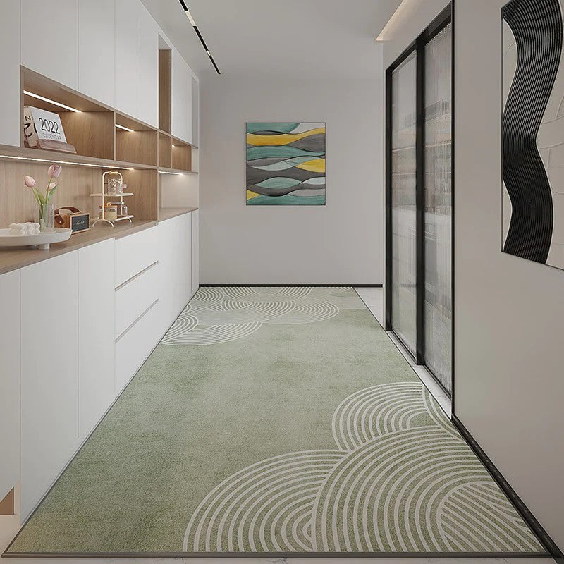 Kitchen Runner Rugs, Long Green Hallway Runners, Entryway Runner Rug Ideas, Modern Hallway Runners, Entrance Hallway Runners, Long Narrow Runner Rugs-artworkcanvas