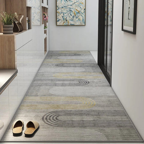 Modern Long Hallway Runners, Stain-resistant Non Slip Kitchen Runner Rugs, Washable Entryway Runner Rugs, Long Hallway Runners, Extra Long Narrow Runner Rugs, Entrance Hallway Grey Runners-artworkcanvas