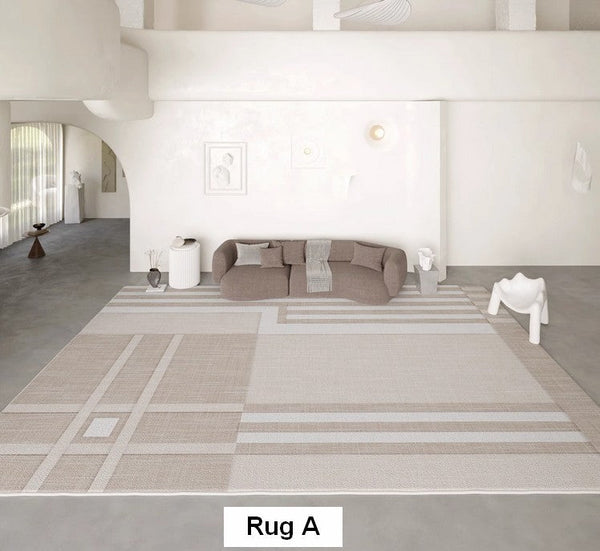 Geometric Modern Rug Placement Ideas for Living Room, Contemporary Area Rugs for Dining Room, Modern Rug Ideas for Bedroom-artworkcanvas