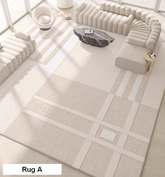 Geometric Modern Rug Placement Ideas for Living Room, Contemporary Area Rugs for Dining Room, Modern Rug Ideas for Bedroom-artworkcanvas