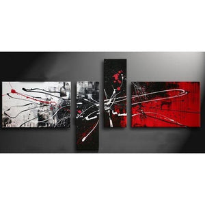 Abstract Painting for Sale, Modern Abstract Paintings, Black and Red Canvas Wall Art, Modern Wall Art Paintings for Living Room-artworkcanvas