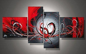 Black and Red Wall Art Paintings, Simple Abstract Painting, Modern Abstract Paintings, Living Room Canvas Painting, Buy Art Online-artworkcanvas