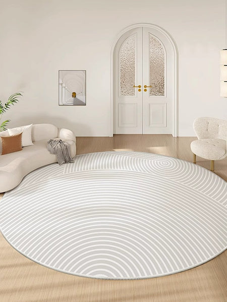 Contemporary Round Rugs Next to Bed, Abstract Modern Rugs for Living Room, Geometric Carpets for Sale, Circular Rugs under Dining Room Table-artworkcanvas