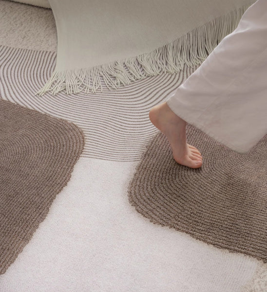 Elegant Modern Area Rugs under Sofa, Dining Room Floor Rugs, Abstract Contemporary Rugs for Bedroom, Mid Century Area Rugs for Living Room-artworkcanvas