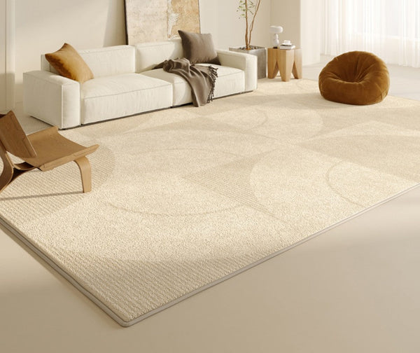 Modern Rugs under Sofa, Abstract Contemporary Rugs for Bedroom, Dining Room Floor Rugs, Modern Rugs for Office, Large Cream Color Rugs in Living Room-artworkcanvas