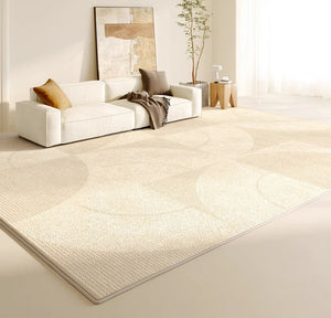 Modern Rugs under Sofa, Abstract Contemporary Rugs for Bedroom, Dining Room Floor Rugs, Modern Rugs for Office, Large Cream Color Rugs in Living Room-artworkcanvas