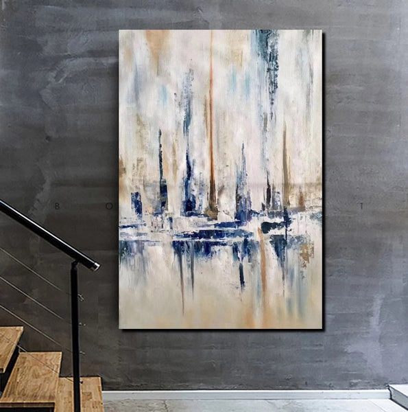 Large Wall Art for Living Room, Acrylic Canvas Paintings, Abstract Sail Boat Painting, Modern Wall Art Paintings, Contemporary Painting-artworkcanvas