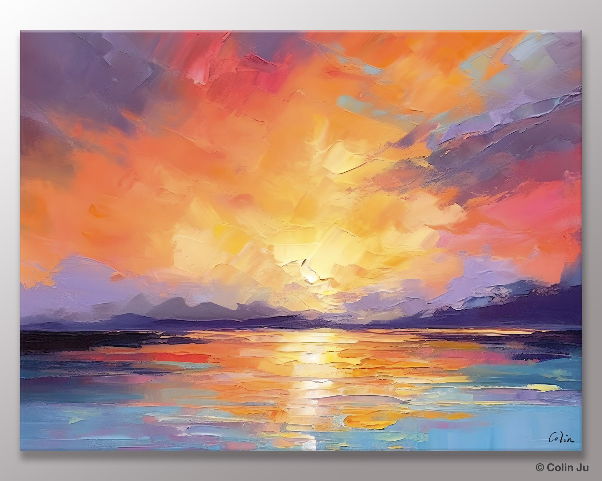Sunset Painting / Extra Large Wall Art / Abstract Painting / Seascape  Painting / Large Canvas Art / Paintings on Canvas / Oil Painting 