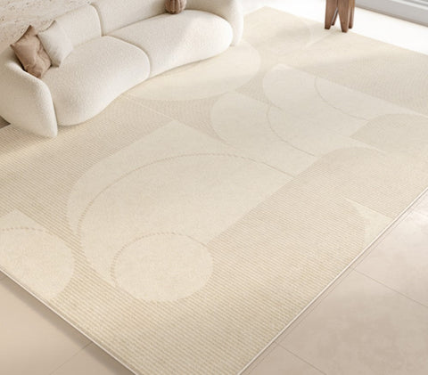 Abstract Contemporary Rugs for Bedroom, Modern Cream Color Rugs for Living Room, Modern Rugs under Sofa, Dining Room Floor Rugs, Modern Rugs for Office-artworkcanvas