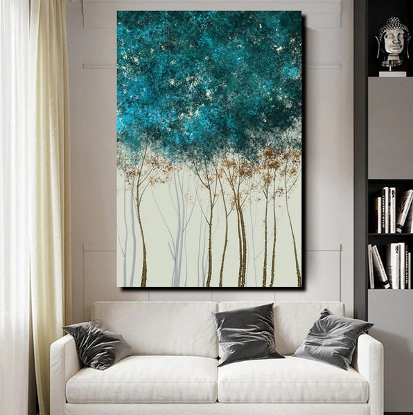 Dining Room Wall Art Ideas, Buy Canvas Art Online, Tree Paintings, Simple Modern Art, Simple Abstract Art, Large Acrylic Painting on Canvas-artworkcanvas