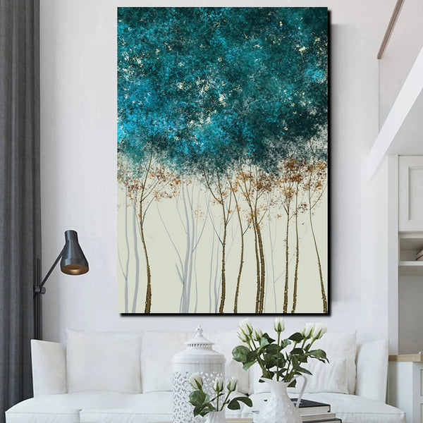 Dining Room Wall Art Ideas, Buy Canvas Art Online, Tree Paintings, Simple Modern Art, Simple Abstract Art, Large Acrylic Painting on Canvas-artworkcanvas