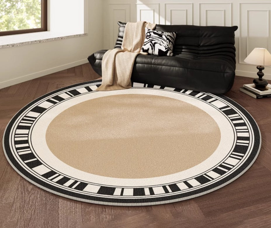 Modern Rug Ideas for Living Room, Contemporary Round Rugs, Bedroom Modern Round Rugs, Circular Modern Rugs under Dining Room Table-artworkcanvas